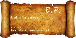 Bak Piramusz névjegykártya